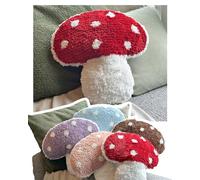 Dreamstall Mushroom Throw Pillow Decorative Cushion Cute Decor 16x16 (Red)
