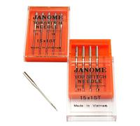 DREAMSTITCH 990500000A 10 Pcs Top Stitch Needle 15 x 1ST Mixed Sizes #11/75 x 4 and #14/90 x 6 for Janome Brand 990500000A