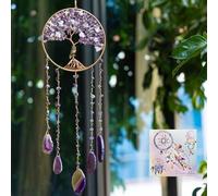 Dreamsum Purple Tree of Life Dream Catchers with Agate Pendant Natural