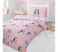 dreamtex Bluey Daisy Junior Reversible Bedding Set Duvet Cover and Pillowcase for Kids Bedroom (JR3-BLU-DSY-12)