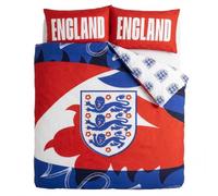 dreamtex England Be Bold Soft Reversible Football Duvet Bedding Set With Pillow Cases Perfect Kids Bedroom Accessories (Double)