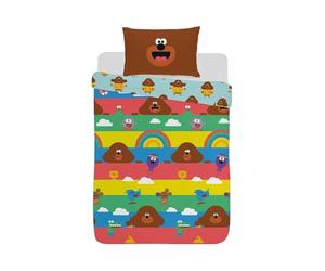 dreamtex Hey Duggee Stripe Junior Duvet Cover and Pillowcase Set for Kids, Nurseries, Children's Bedroom (JR1-HEY-STR-12)