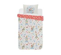 dreamtex Peter Rabbit Forest Life Single Reversible Duvet Cover and Pillowcase Set for Kids Children Polycotton Bedding Textile SR1-PTR-FOR-12