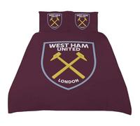 dreamtex West Ham United Crest Panel UK Double Duvet Cover and Pillowcase Set (DP1-WES-CRE-08)