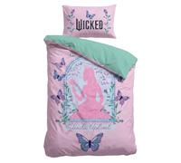 dreamtex WICKED Floral Enchantment Reversible Single Duvet Cover Set, Officially Licensed Wicked Bedding, 135 x 200 cm Duvet Cover & 50 x 75 cm Pillowcase