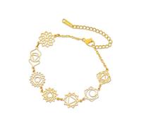 Dreamtimes 7 Chakra Bracelet for Women Men Stainless Steel Yoga Meditation Bracelet for Positive Energy Balance Healing Jewelry, M, Stainless Steel, Not applicable