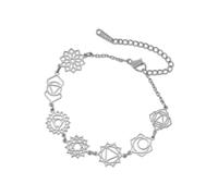 Dreamtimes 7 Chakra Bracelet for Women Men Stainless Steel Yoga Meditation Bracelet for Positive Energy Balance Healing Jewelry, M, Stainless Steel, Not applicable