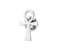 Dreamtimes Ancient Egyptian Coptic Ankh Cross Brooch Pin Stainless Steel Spiritual Symbol Jewelry (Silver)