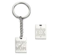 Dreamtimes Bring Them Home Now Necklace Women Men Unisex Israel Military Style Dog Tag Stainless Steel Necklace Hexagram FaithHeart Star of David Pendant Necklace (K-silver)