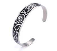 Dreamtimes Celtic Knot Bracelet mens cuff bracelet celtic bangle Stainless Steel Cuff Bangle Vintage Symbol Norse Amulet Jewelry for Women Men
