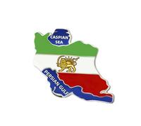 Dreamtimes Iran Lion and Sun Brooch for Men Women Brooch Map Iran Stainless Steel Commemorative Medals Persian Jewelry Vintage Iran, M, Stainless Steel