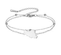 Dreamtimes Iran Map Bracelet for Women Men Stainless Steel Persian Heritage Bracelet Adjustable Chain Iranian Bracelets Persian Vintage Iran Jewelry, M, Stainless Steel, no gemstone