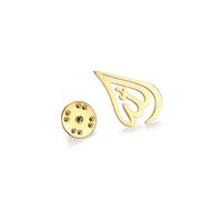 Dreamtimes Islamic Allah Ayatul Kursi Stainless Steel Brooch Pin for Men- Elegant Hijab Pin Muslim Women Jewelry Durable Quran Pendant for Prayer Gift for Eid & Ramadan (Gold-1)