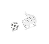 Dreamtimes Islamic Allah Ayatul Kursi Stainless Steel Brooch Pin for Men- Elegant Hijab Pin Muslim Women Jewelry Durable Quran Pendant for Prayer Gift for Eid & Ramadan (Silver-2)