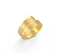 Dreamtimes Islamic Ayatul Kursi Ring for Women and Men - Muslim Quran Allah Openable Ring With Arabic Calligraphy - Islam Eid Ramadan Gifts (Gold)