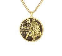 Dreamtimes Knights Templar Necklace Stainless Steel for Men Women Crusader Cross Pendant with Chain Bold Religious Jewelry Symbolic Medieval Templar Cross Necklace (Gold)
