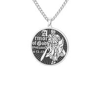 Dreamtimes Knights Templar Necklace Stainless Steel for Men Women Crusader Cross Pendant with Chain Bold Religious Jewelry Symbolic Medieval Templar Cross Necklace (Silver)