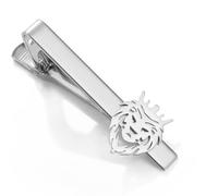 Dreamtimes Lion King Crown Tie Clip For Men Animal Tie Clasp Stainless Steel Elegant Men's Tie Accessory for Weddings Business Formal Events Stylish Gift for Him (Silver)