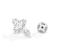 Dreamtimes Lotus Flower Brooch Stainless Steel Unalome Symbol Amulet Brooch Spiritual Jewellery for Yoga Meditation Women Men Elegant Pin Gift for Buddhists Hindu Inspiration, M, Stainless steels