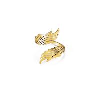 Dreamtimes Open Ring with Flying Angel Wings for Women and Men Adjustable Stainless Steel Ring Hip Hop Punk Ring (Gold)