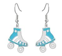 Dreamtimes Roller Skate Pendant Earring Roller Skate Earrings Colourful Stainless Steel Roller Skate Pendant Sports Pendant Earring Inspirational Jewellery Gift for Women Roller Skate Lovers, medium