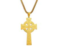 Dreamtimes Saint Brigid Cross Necklace Irish Talisman Pendant Necklace Celtics Cross Brigid's Necklace (Gold)