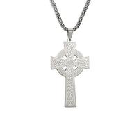 Dreamtimes Saint Brigid Cross Necklace Irish Talisman Pendant Necklace Celtics Cross Brigid's Necklace (Silver)