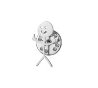 Dreamtimes Smiley Face Figurine Sign Language Brooch pins for Women Men Stainless Steel Finger Stickman Trend Couple Brooch Pin Punky and quirky Brooch Pin (Silver)
