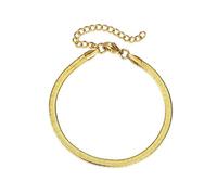 Dreamtimes Snake Chain Bracelet for Women Men Delicate Simple Bracelet Gold Snake Chain Bracelet Herringbone Chain Bracelet Snake Chain Delicate Simple Stackable Bracelet, M, Stainless steel, No