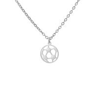 Dreamtimes Soccer Necklace for Women Sports Ball Pendant Necklace Football Necklace Trendy Sport Fan Jewelry Collection Gift for Athletes Friends Graduation Sport Gifts for Men (Silver-Small)