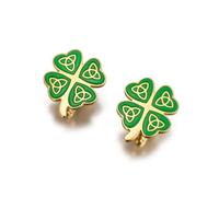 Dreamtimes Stainless Steel Clover Celtic Knot Cufflinks for Men Four Leaf Clover Cufflinks Elegant Wedding & Formal Accessories, Lucky Irish Gift St. Patricks Day Accessories (Silver)