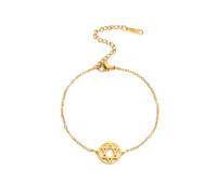 Dreamtimes Star of David Bracelet Stainless Steel Hexagram Pendant Jewish Bracelet FaithHeart Star of David Jewish Jewelry for Women Mens (GOLD)