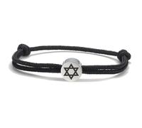 Dreamtimes Star of David Nautical Bracelet Handmade Stainless Steel Hexagram Pendant Star of David Jewish Bracelet Lucky Protection Jewelry for Women Mens