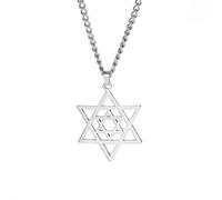 Dreamtimes Star of David Necklaces Stainless Steel Hexagram Pendant Jewish Necklaces Star of David Jewish Jewelry for Women Mens