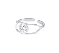 Dreamtimes Star of David Rings Stainless Steel Adjustable Open Rings Hexagram Jewish Ring Star of David Jewish Jewelry for Women Mens
