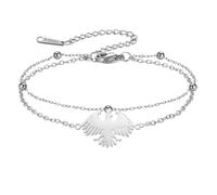 Dreamtimes Strength of Syria Eagle Bracelet for Women Men Adjustable Stainless Steel Syrian Eagle Symbol Bracelet for Independence & Pride Middle Eastern Eagle Symbol Jewelry, M, Stainless Steel, no