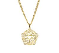 Dreamtimes Tree of Life Pentagram Necklace Stainless Steel Pentagram Pendant Necklace Pentacle Wicca Pagan Jewelry for Men Women