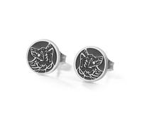 Dreamtimes Vintage Wolf Stud Earrings for Men Women Gothic Stainless Steel Stud Earrings Viking Animal Jewelry Gift for Punk Rock Lovers (Silver)