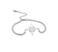 Dreamtimes Witch Knot Charm Bracelet Silver Colour Witch Bracelet for Women Celtic Knot Bracelet Witch Knot Protection Amulet Triquetra Bracelet Wiccan Jewellery Satanic Bracelet, M, Stainless Steel