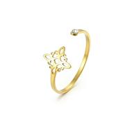 Dreamtimes Witch‘s Knot Ring for Women Adjustable Open Ring Witchcraft Protection Amulet Rings Spiritual Celtic Ring Lucky Talisman Pagan Jewelry (Gold)