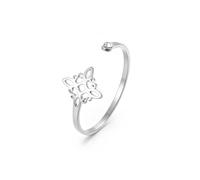 Dreamtimes Witch‘s Knot Ring for Women Adjustable Open Ring Witchcraft Protection Amulet Rings Spiritual Celtic Ring Lucky Talisman Pagan Jewelry (Silver)