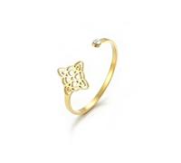 Dreamtimes Witch‘s Knot Ring for Women Witchcraft Protection Amulet Rings Adjustable Open Ring Spiritual Celtic Ring Lucky Talisman Pagan Jewelry (Gold)