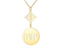 Dreamtimes Witches Knot & Tetragrammaton Pendant Necklace Spiritual Protection Amulet Stainless Steel Necklace Hebrew Yahweh Amulets Religious Jewelry for Women Men, M, Stainless Steel, No Gemstone