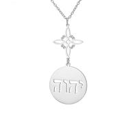 Dreamtimes Witches Knot & Tetragrammaton Pendant Necklace Spiritual Protection Amulet Stainless Steel Necklace Hebrew Yahweh Amulets Religious Jewelry for Women Men, M, Stainless Steel, No Gemstone