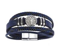 Dreamtimes Yggdrasil World Tree of Life Bracelet Mens Leather Bracelet Multi-Layer Braided Religious Mens Cuff Bracelets Alloy Viking Cuff Bangle for Women Men Father's Day Jewelry (Blue)