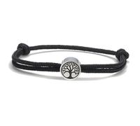 Dreamtimes Yggdrasil World Tree of Life Bracelet Stainless Steel Bracelet Hand Made Rope Chain Adjustable Bracelet Family Tree Jewelry for Women Mens (Black)