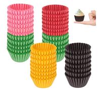 Dreamtop 1000 Pcs Mini Paper Baking Cupcake Cases, Greaseproof Cupcake Liners Chocolate Paper Candy Cups Muffin Wrappers Truffle Cases for Jubilee Party Birthday Celebration (Multi-Color)
