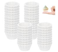 Dreamtop 1000 Pcs Mini Paper Baking Cupcake Cases, Greaseproof Cupcake Liners Chocolate Paper Candy Cups Muffin Wrappers Truffle Cases for Jubilee Party Birthday Celebration (White)