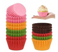 Dreamtop 300Pcs Paper Baking Cupcake Cases, Greaseproof Cupcake Liners Chocolate Paper Candy Cups Muffin Wrappers Truffle Cases for Jubilee Party Birthday Celebration 5 * 3.5cm (Multi-Color)