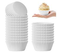 Dreamtop 300Pcs Paper Baking Cupcake Cases, Greaseproof Cupcake Liners Chocolate Paper Candy Cups Muffin Wrappers Truffle Cases for Jubilee Party Birthday Celebration 5 * 3.5cm (White)
